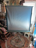 Screen fully assembled on tripod
