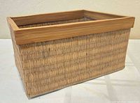 Front/side view of rectangular woven basket