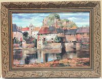 Full view of framed giclee print showing artwork and ornate gilt frame
