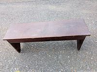 Full view of bench top and legs