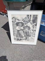 Full front view of framed photograph showing image, mat and frame