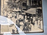 close view of framed photograph showing Tremont St scene