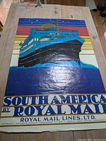 Full view of the Kenneth Shoesmith Royal Mail Lines travel poster showing ocean liner and full graphics