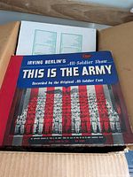 Cover of Irving Berlin’s “This Is The Army” album in cardboard shipping box
