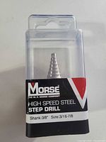 Front view of Morse step drill in sealed package