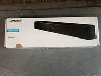 Front of Bose Solo soundbar retail box