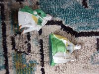 Both miniature porcelain figurines top view