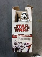 Front of original box showing Stormtrooper nutcracker partially visible