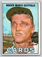 Front view of 1967 Topps Roger Maris #45 card showing player portrait, text, and edges
