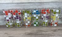 All six tumblers side by side showing complete set and pattern
