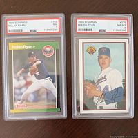 Front view of both PSA slabbed Nolan Ryan cards