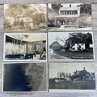 Six postcards laid out showing all fronts