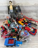 Overall lot with action figures and vehicles pile
