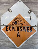 Front side displaying orange "EXPLOSIVES A" diamond