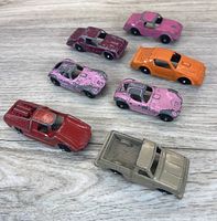 Seven die-cast Tootsietoy vehicles group view