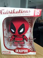 Front view of boxed Funko Fabrikations Deadpool plush