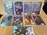 All seven Ultimate Spider-Man issues laid out in two rows