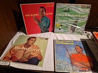 All four Harry Belafonte LP jackets displayed