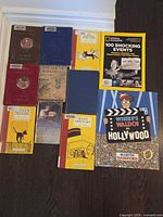 Top-down layout of all books showing covers
