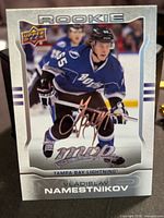 Front of 2014-15 Upper Deck MVP Silver Script rookie card