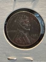 obverse of 1943 steel Lincoln cent in holder