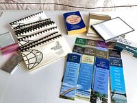 Overview of booklets, bookmarks, markers, note cards and accessories