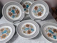 All six Broadhurst Seychelles plates displayed