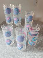 Front view of all six Culver acrylic tumblers