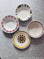 Four representative dishes showing each pattern