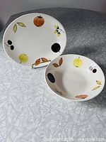 Platter and bowl showing Harvest pattern front view