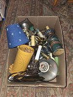 Box filled with assorted window candle lights