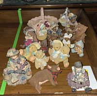 Overview of all Boyds resin figurines grouped in drawer