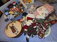 Overview of assorted Christmas decorations on table