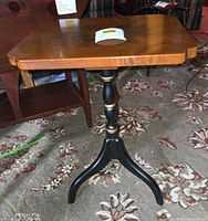 Full view of table front and base