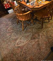 Full view showing pattern, colors and furniture for scale