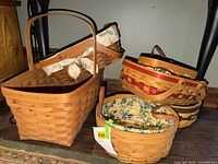 Group shot showing all five Longaberger baskets