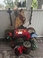 Group shot of all Christmas decorations arranged together