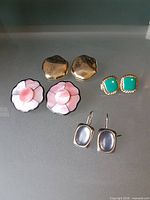 All four earring pairs laid out together