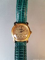 Front view of Guess wristwatch showing dial and strap