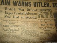 Front page close-up showing headline and article text