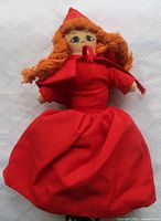 Front view of Little Red Riding Hood side of reversible doll