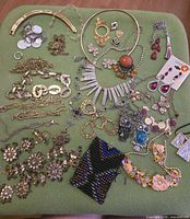 Overview of entire assortment on green surface