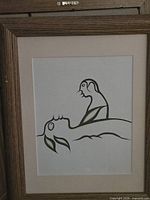 Full view of framed Clemence Wescoupe print showing frame and mat