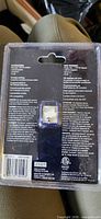 Back of sealed Noma timer package with specifications and barcode
