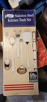 Front of boxed stainless steel kitchen tools set