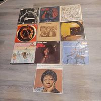 Overall shot of all ten LP covers laid out