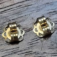 Front view of both 10K stamped gold earring backs