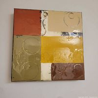 Front view of abstract oil painting