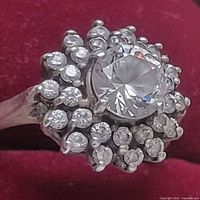 Top view showing center stone and surrounding smaller stones