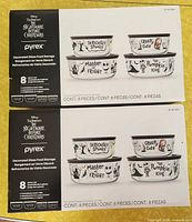 Two unopened Pyrex Nightmare Before Christmas food storage sets stacked